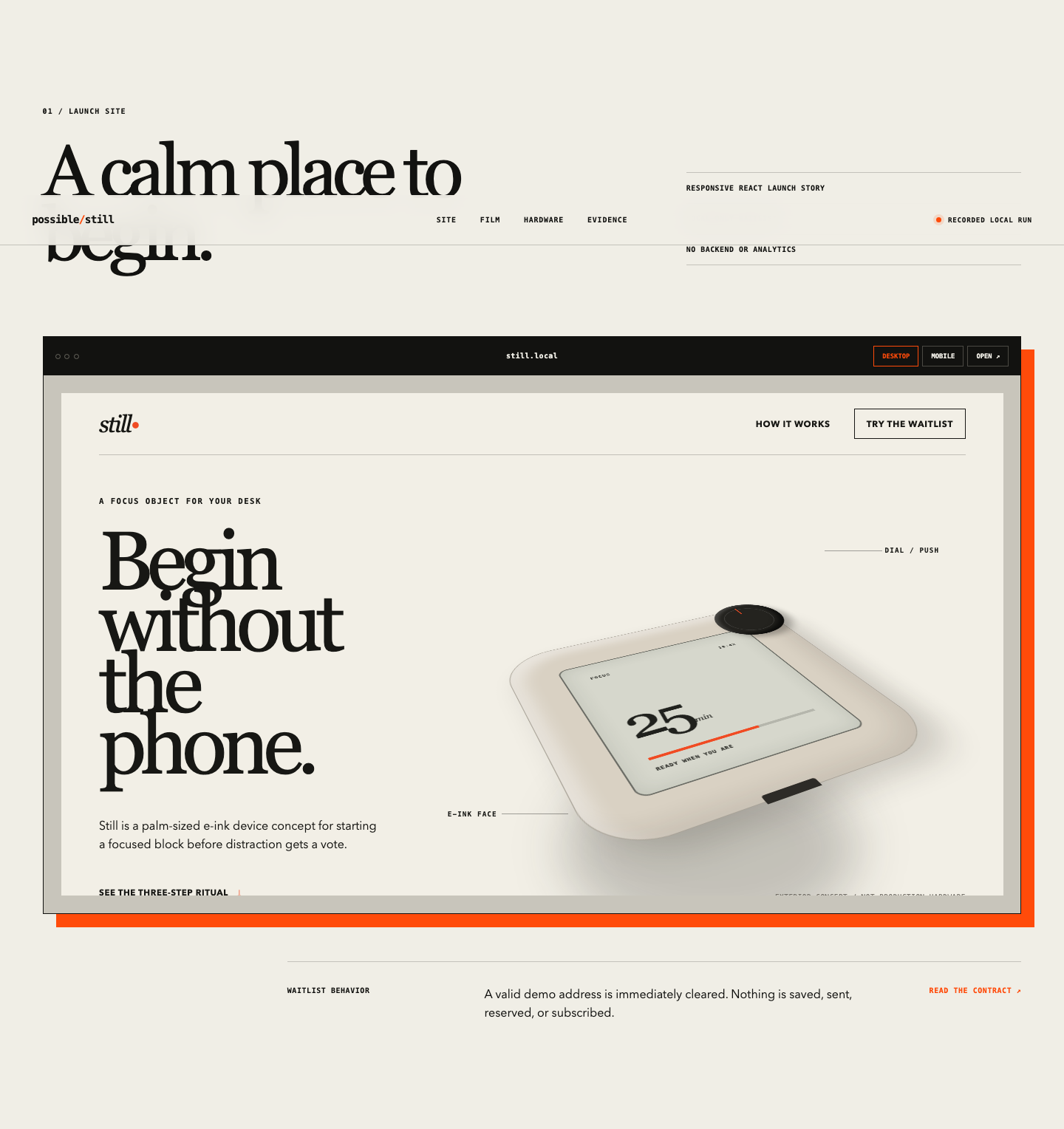 Still launch website produced by the site workstream