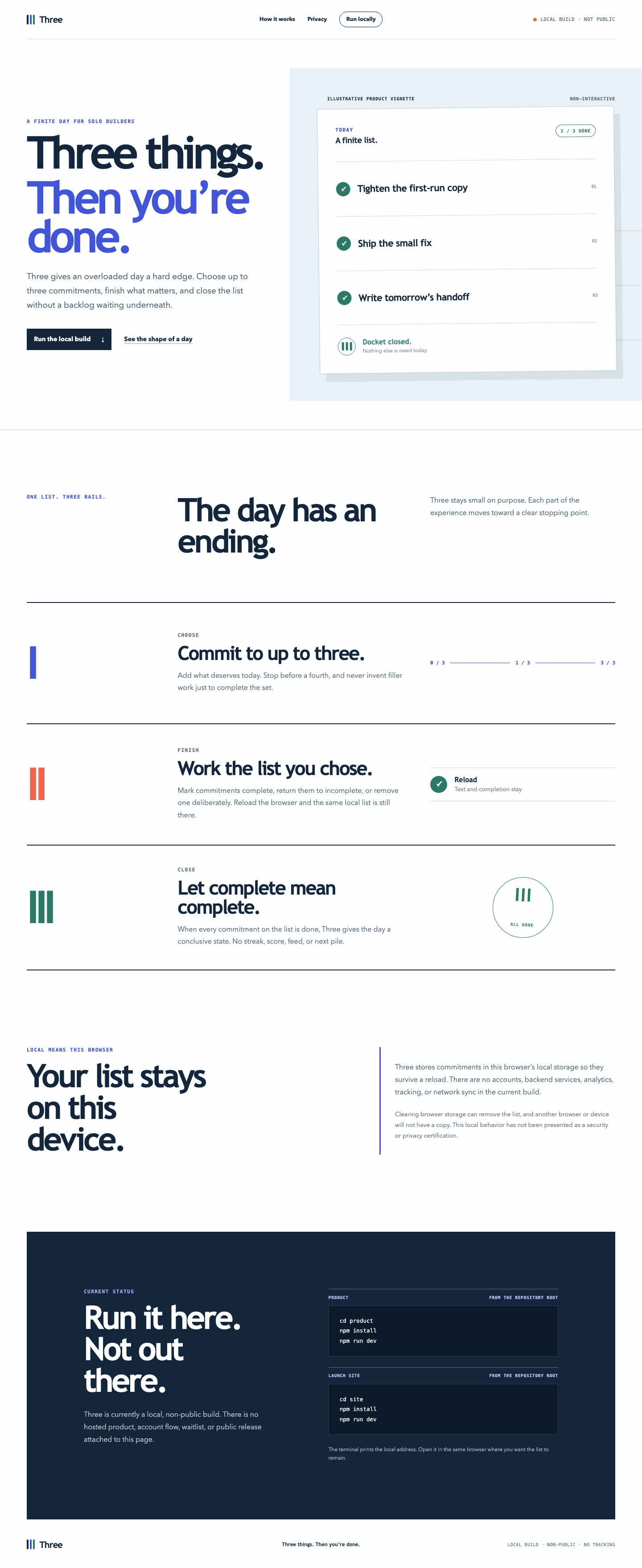 Three launch website produced by the site workstream